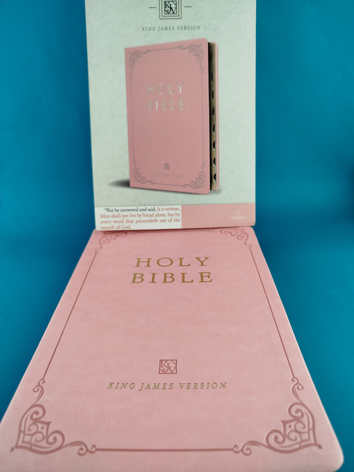 Biblia en ingles holy bible king james version rosada con índice by Reina Valera 1960