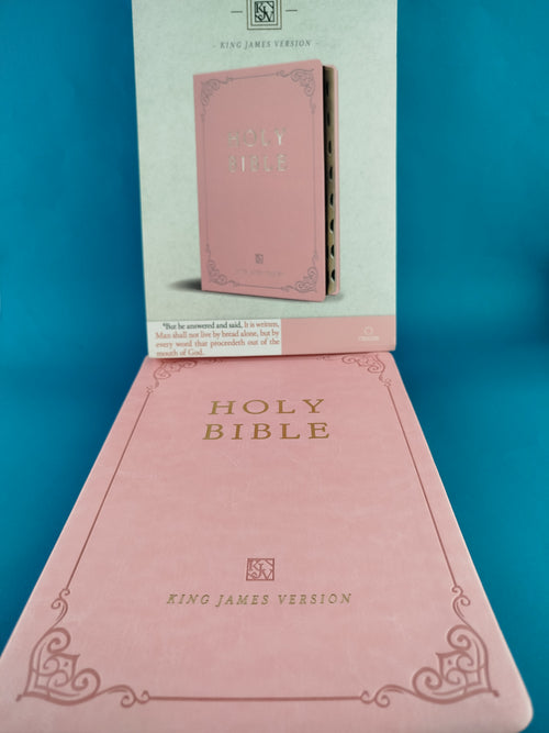 Biblia en ingles holy bible king james version rosada con índice by Reina Valera 1960