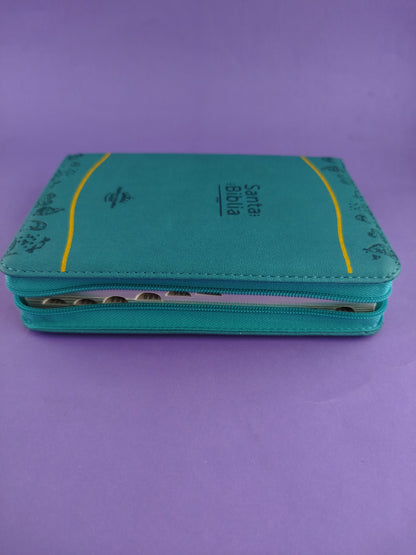 BIiblia rvr 60 azul amarilla troquelada