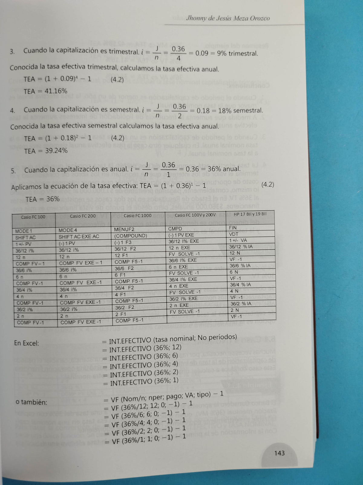 Matemáticas financieras aplicadas. Uso de las calculadoras financieras y excel by Jhonny de Jesús Meza Orozco