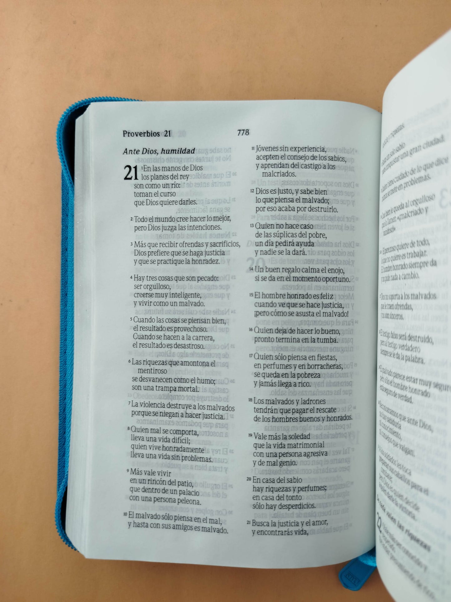 Biblia tla aguamarina con cierre