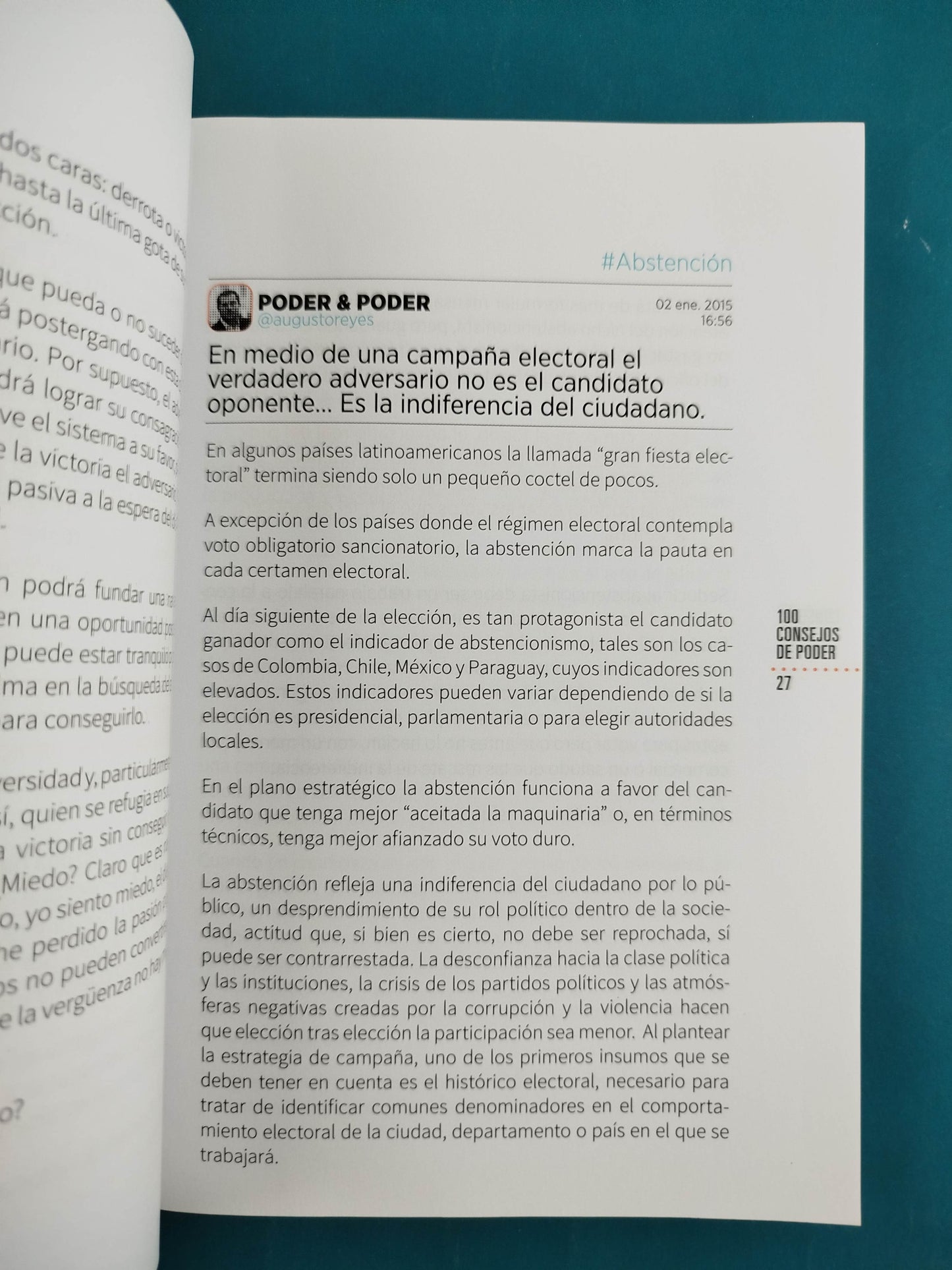 100 consejos de poder. Un anti manual para vencer en la escena by Augusto Reyes