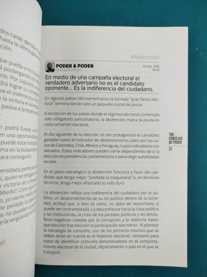 100 consejos de poder. Un anti manual para vencer en la escena by Augusto Reyes