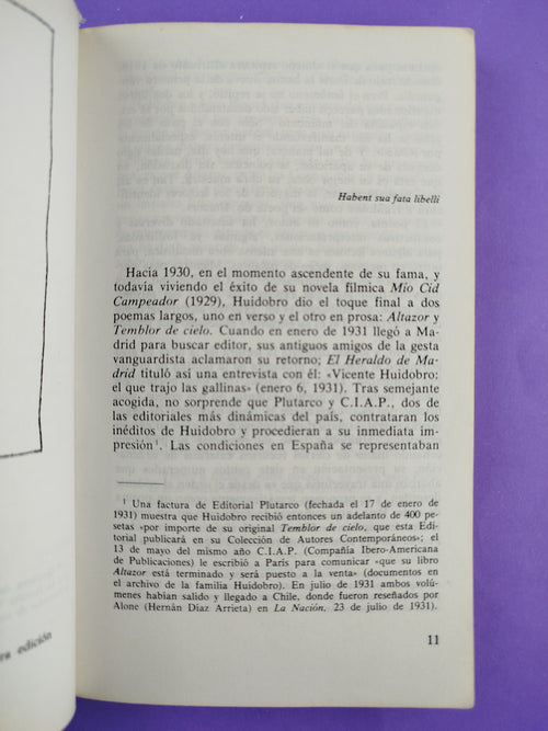 Altazor Temblor de cielo by Vicente Huidobro