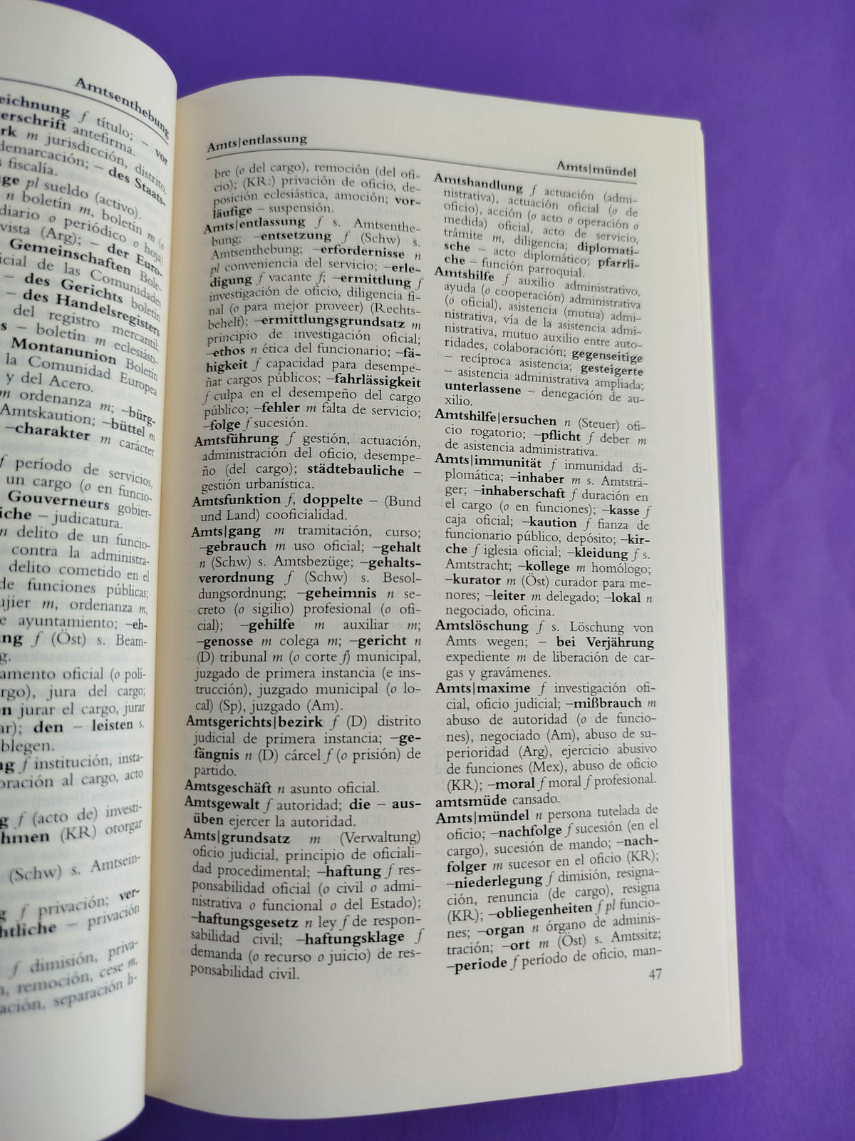 diccionario jurídico y económico wörterbuch der Rechts-Und wirtschaftssprache 5ta Ed. Dos tomos by Becher