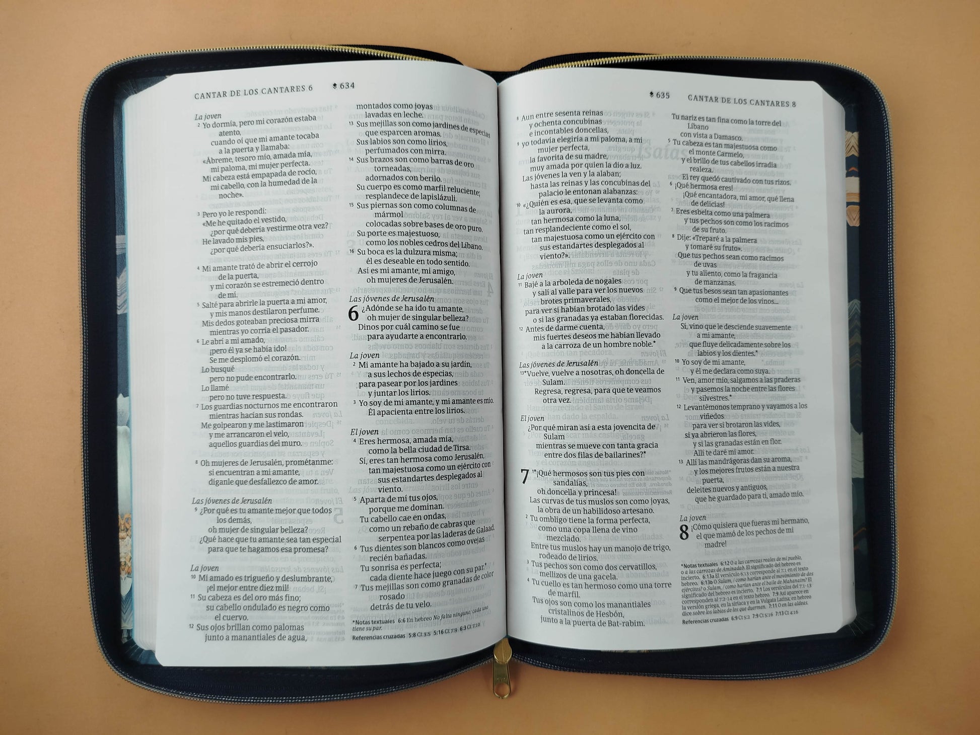 Biblia ntv tipo agenda azul oscuro - flores zíper by Reina Valera 1960