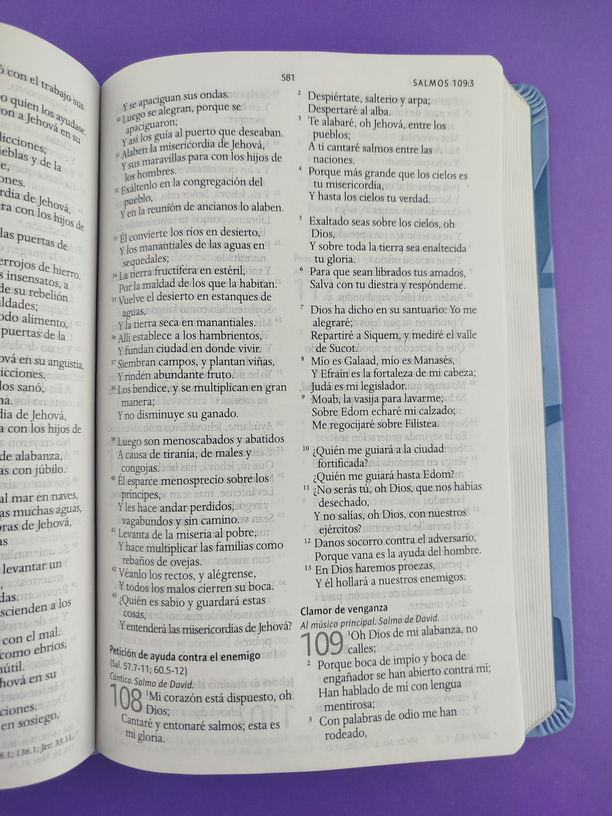 Biblia rvr 1960 nombres de Dios letra grande azul celeste canto plateado by Reina Valera 1960