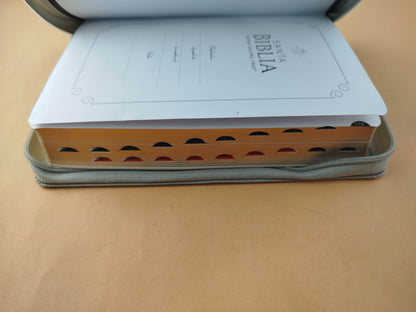 Biblia rvr 1960 bitono negra-gris letra grande con cierre e índice