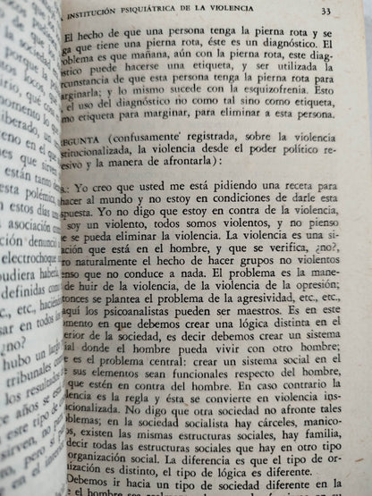 Razón, locura y sociedad by Franco Basaglia, Marie Langer