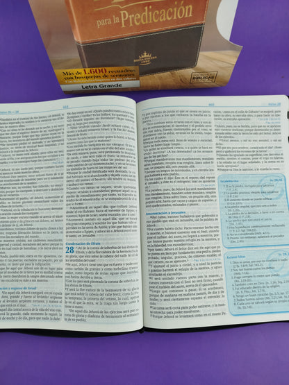 Biblia para la predicación negra con cierre e índice by Reina Valera 1960