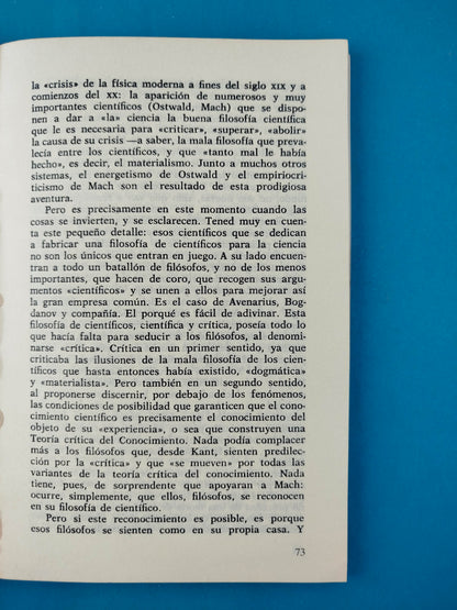 Curso de filosofía para científicos