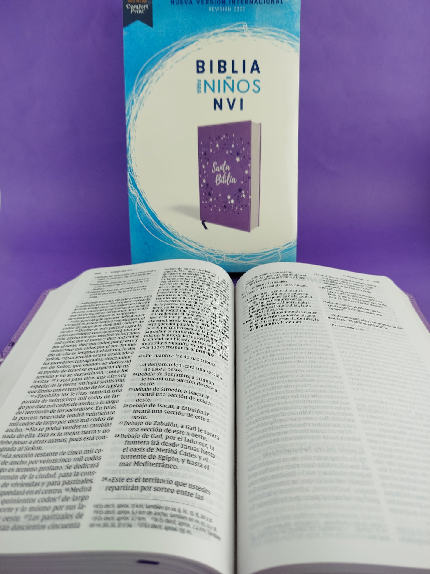 Biblia para niños nvi lila letra grande revisión 2022