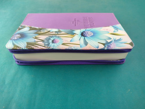 Biblia rvr 1960 letra grande estuche morado-flores lila vertical by Reina Valera 1960
