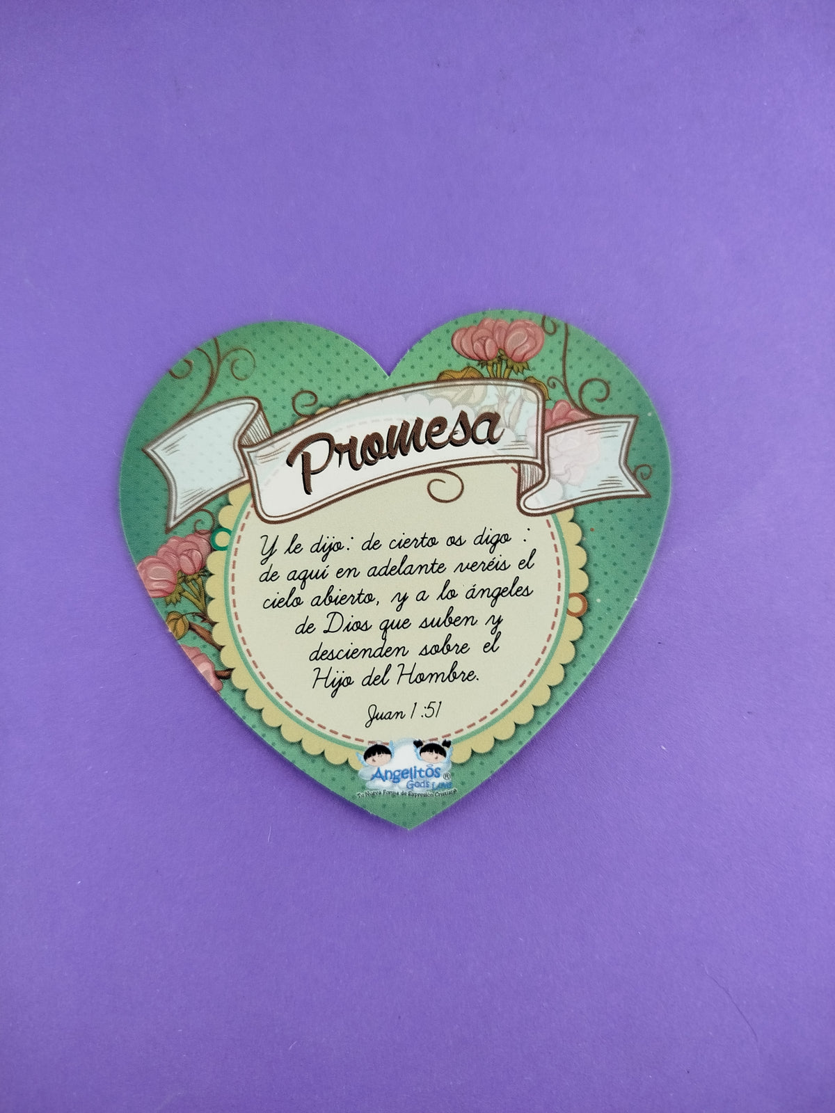 Promesas de Dios para ti caja acrílica corazón x 50 by Angelitos