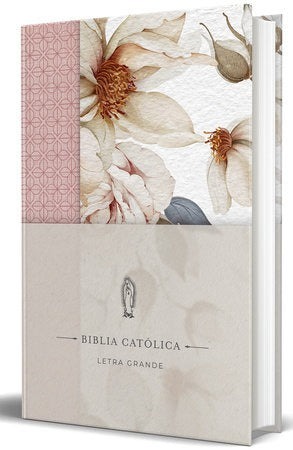 La Biblia Católica: Edición letra grande. Tapa dura, Tela rosada con flores by Cipriano Valera