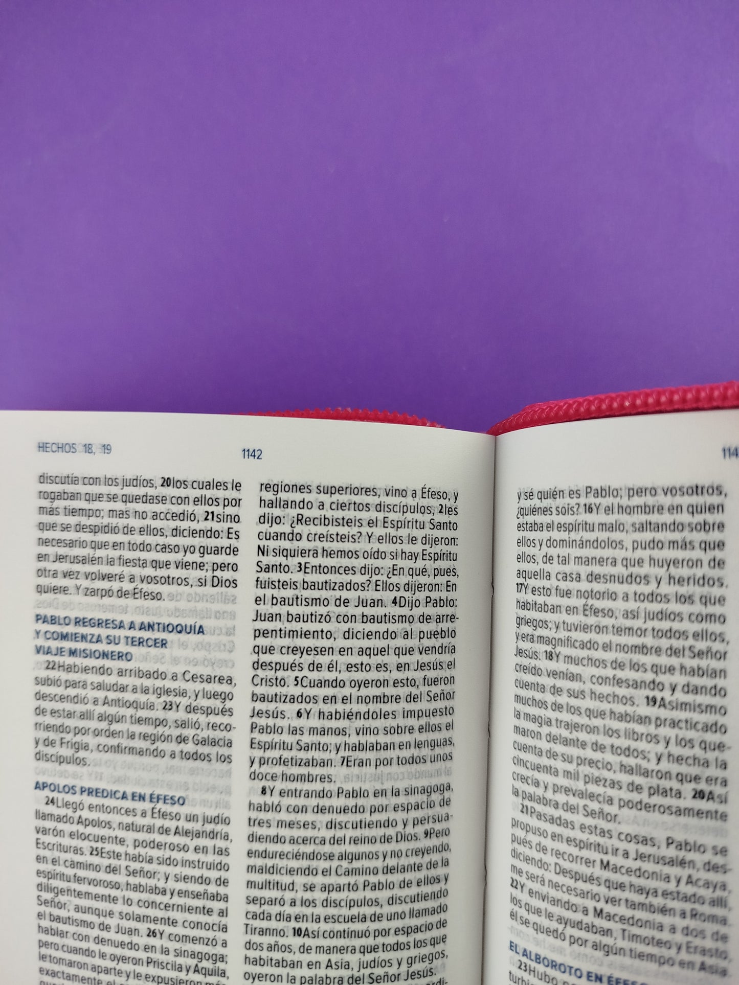 Biblia mini fucsia canto plateado con cierre
