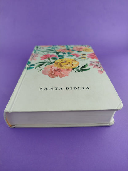 Biblia rvr 1960 nombres de Dios letra grande nude flores tapa dura