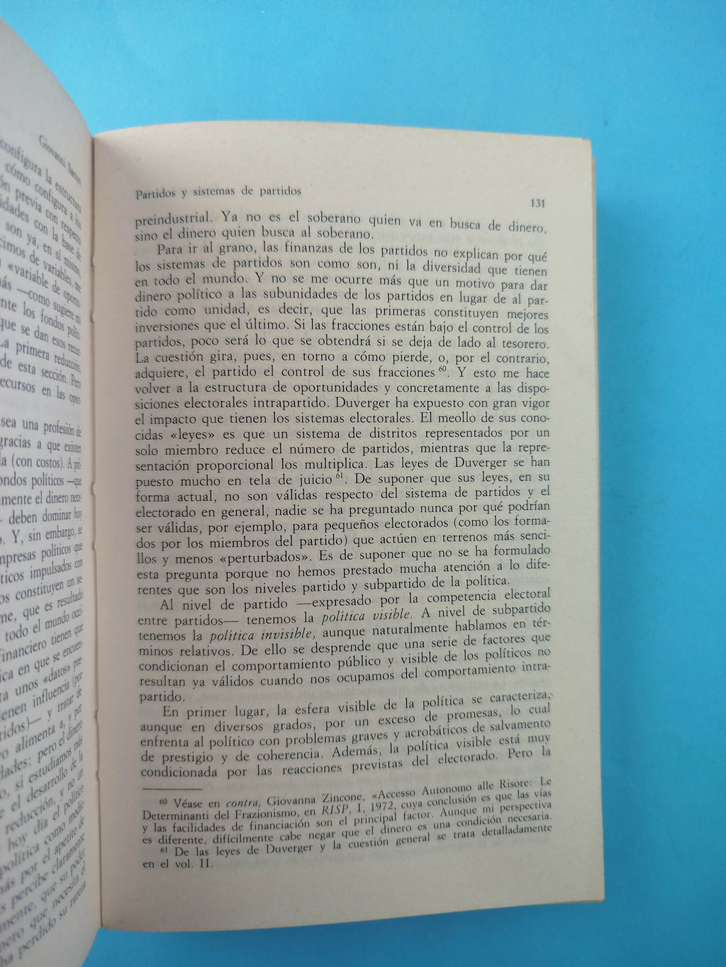 Partidos y Sistemas de Partidos by Giovanni Sartori