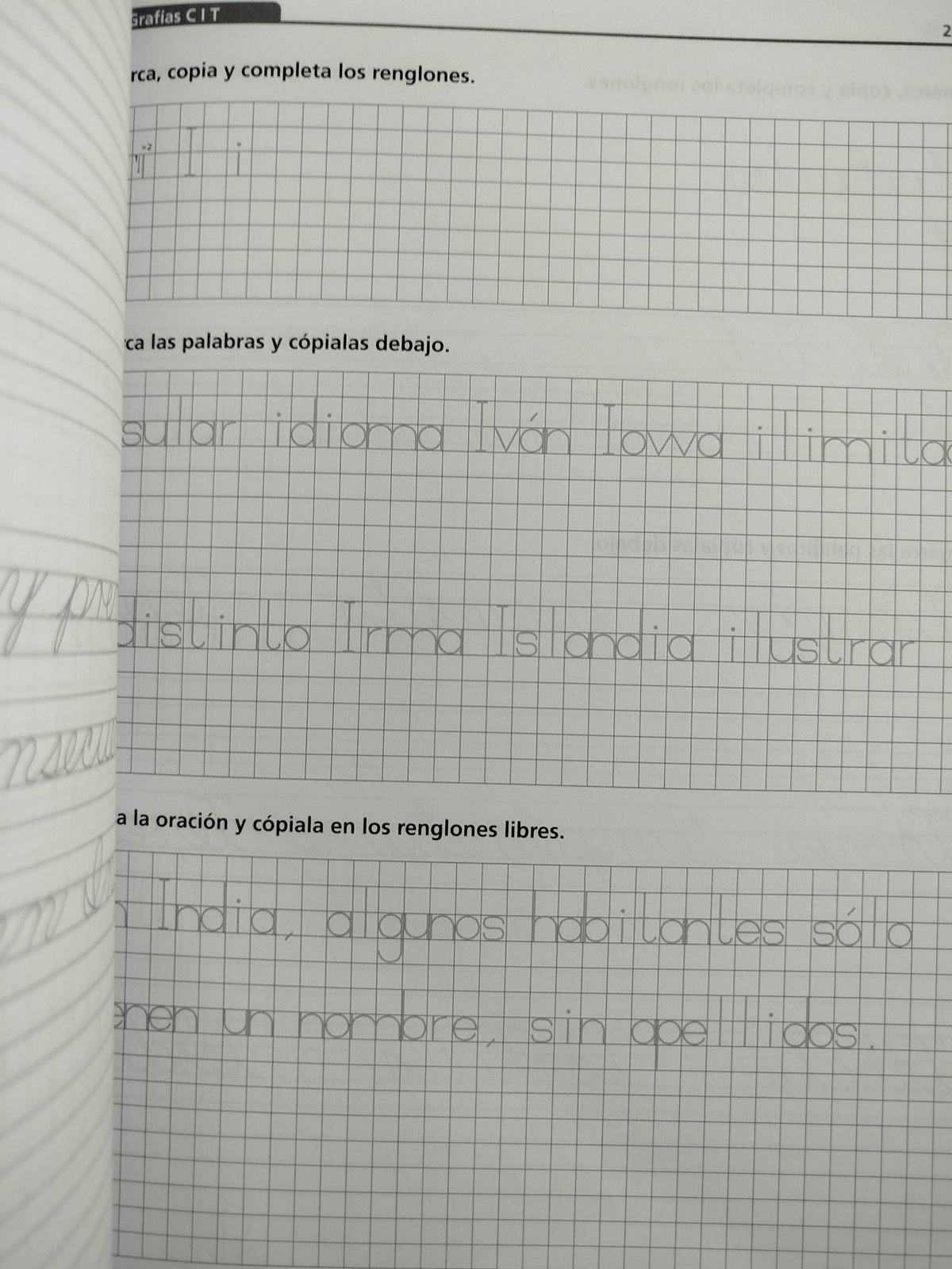 Ejercicios de Caligrafía 4 de primaria by Varios