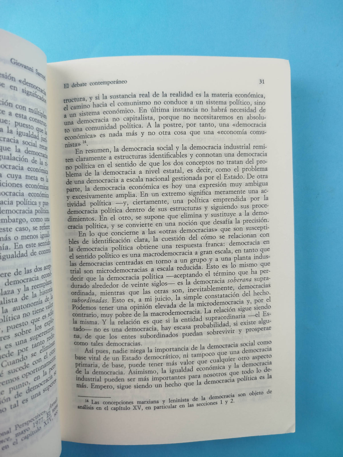 Teoría de la democracia (2 Tomos ) by Giovanni Sartori