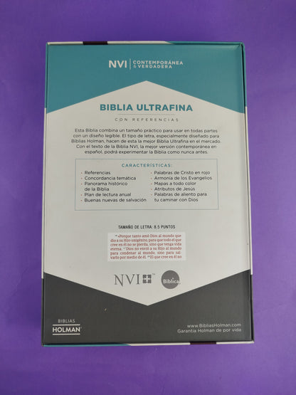 Biblia NVI ultrafina marrón similpiel y solapa con imán