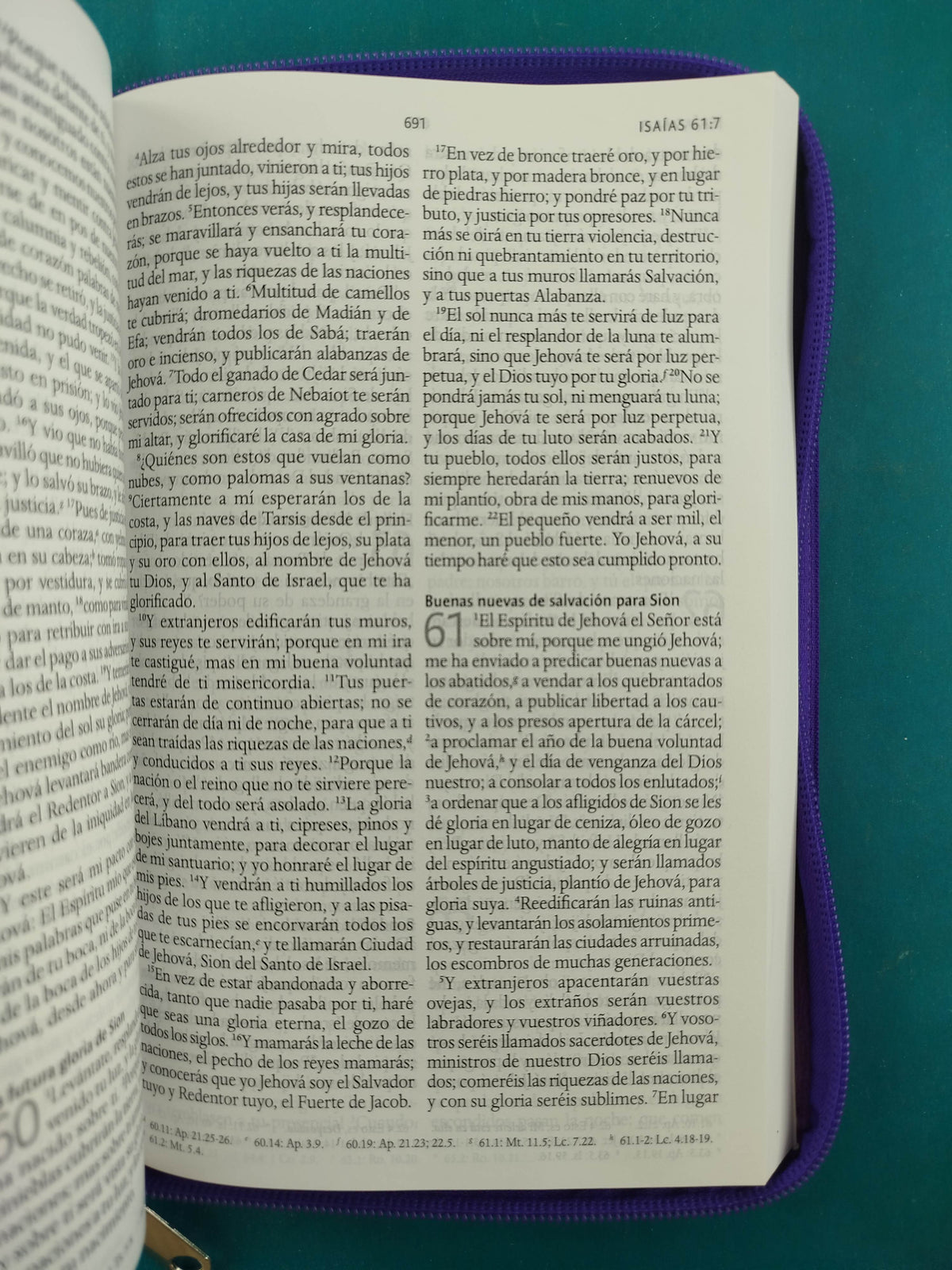 Biblia rvr 1960 letra grande estuche morado-flores lila vertical by Reina Valera 1960