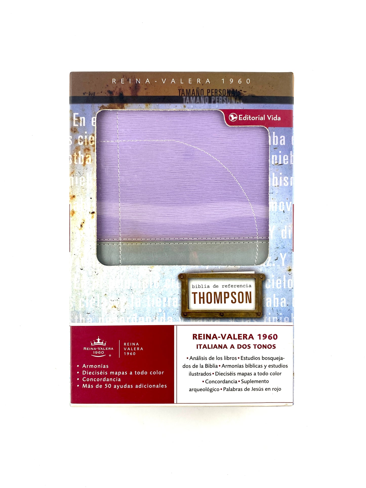 Biblia Thompson De Estudio Lujo Italiana Lila Gris