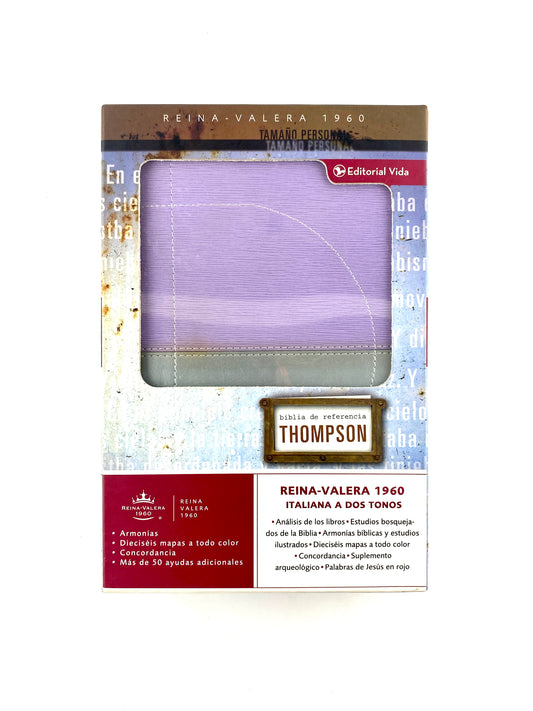 Biblia Thompson De Estudio Lujo Italiana Lila Gris