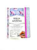Biblia De Apuntes Gris Flores by libreriatroya.com